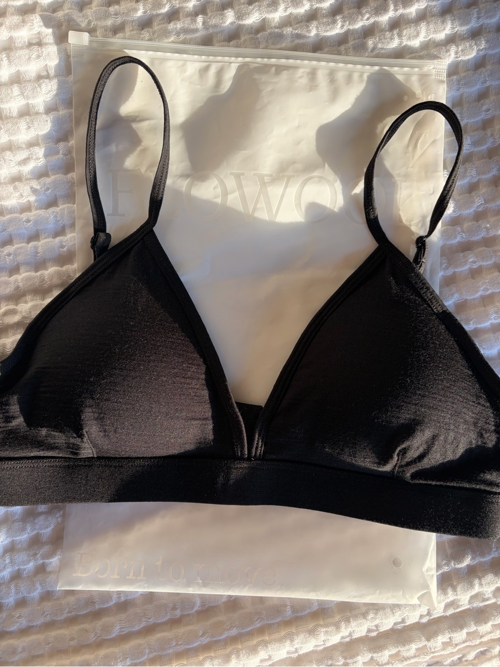 Flowool 100% Merino Wool Bra with Removable Pads & Adjustable Straps - NWOT